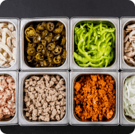 tray with different fresh ingredients